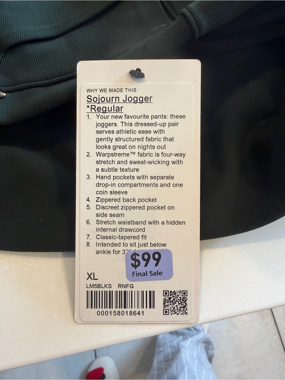 Lululemon sojourn jogger XL NWT - Picture 4 of 4